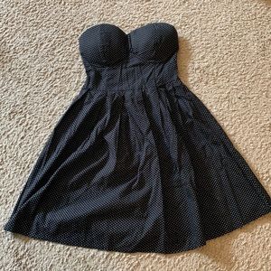 Strapless polkadot dress